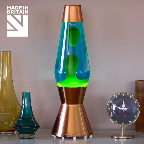 Mathmos Astro Koper - Blauw met Groene lava