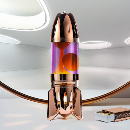Mathmos Fireflow Koper - Violet met Oranje lava