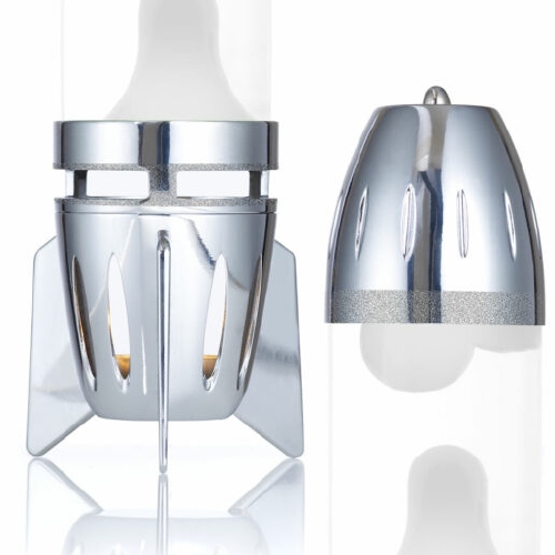 Nieuwe voet en kap voor Fireflow lavalamp Zilver
