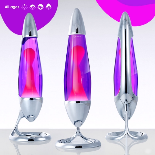Mathmos Neo Zilver - Violet met Roze lava