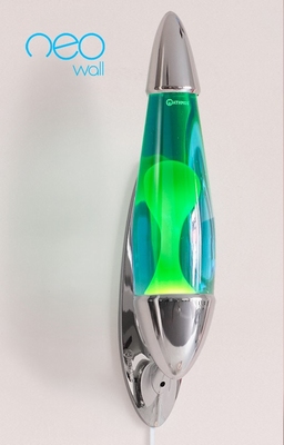 Mathmos Neo Muur lavalamp Zilver - Blauw met Groene lava
