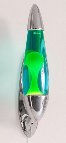 Mathmos Neo Muur lavalamp Zilver - Blauw met Groene lava