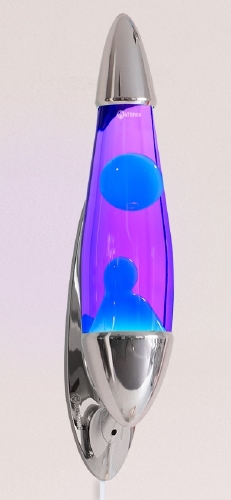 Mathmos Neo Muur lavalamp Zilver - Violet met Turquoise lava
