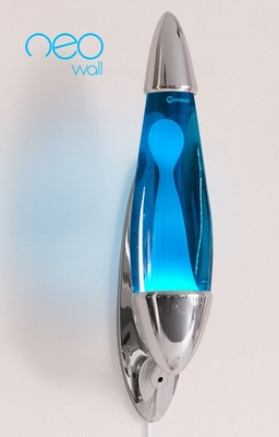 Mathmos Neo Muur lavalamp Zilver - Blauw met Turquoise lava
