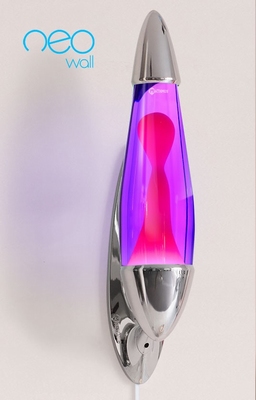 Mathmos Neo Muur lavalamp Zilver - Violet met Roze lava