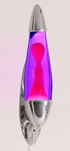 Mathmos Neo Muur lavalamp Zilver - Violet met Roze lava
