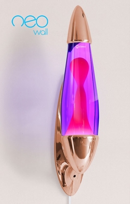 Mathmos Neo Muur lavalamp Koper - Violet met Roze lava