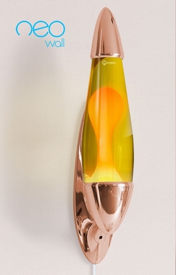 Mathmos Neo Muur lavalamp Koper - Geel met Oranje lava
