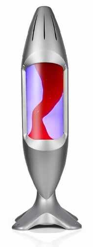 Mathmos iO 78cm hoge lavalamp Zilver - Violet met Rode lava
