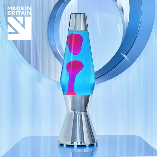 Mathmos Astro Zilver - Blauw met Roze lava