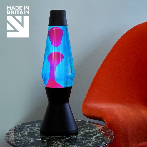 Mathmos Astro Zwart - Blauw met Roze lava