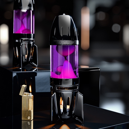 Mathmos Fireflow Zwart - Violet met Roze lava