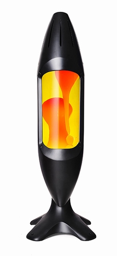 Mathmos iO 78cm hoge lavalamp Zwart - Geel met Oranje lava