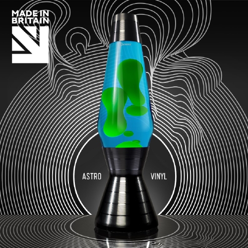 Mathmos Astro Vinyl Zwart - Blauw met Groene lava