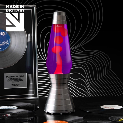 Mathmos Astro Vinyl Platinum - Violet met Rode lava