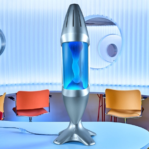 Mathmos iO 78cm hoge lavalamp Zilver - Blauw met Turquoise