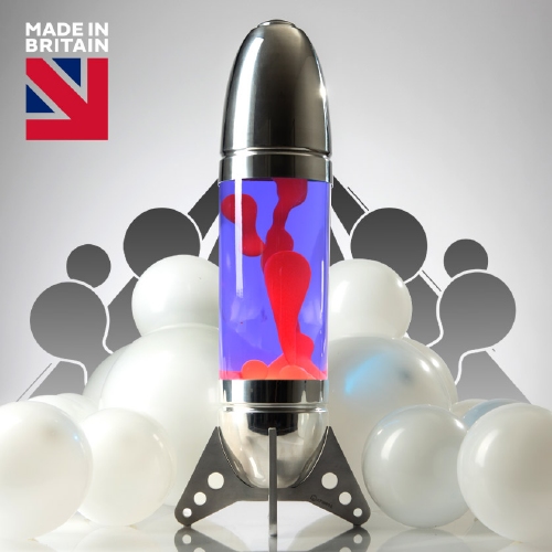 Mathmos Rokit Raket lavalamp - Violet met Rode lava