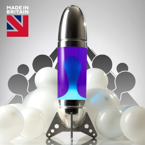 Mathmos Rokit Raket lavalamp - Violet met Turquoise lava