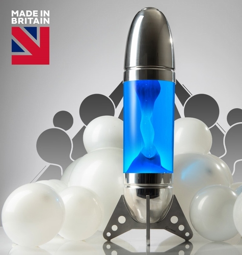 Mathmos Rokit Raket lavalamp - Blauw met Turquoise lava