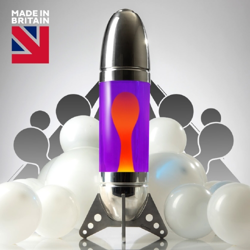 Mathmos Rokit Raket lavalamp - Violet met Oranje lava