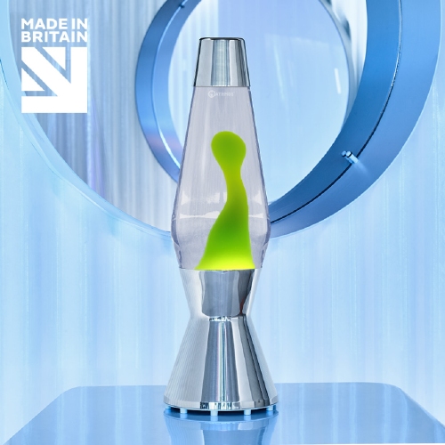 Mathmos Astro Zilver - Helder met Groene lava