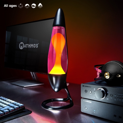 Mathmos Neo Zwart - Roze met Gele lava