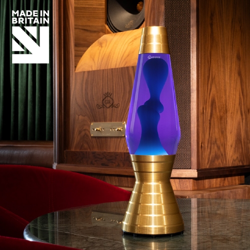 Mathmos Astro Vinyl Lavalamp Goud - Violet met Turquoise lava