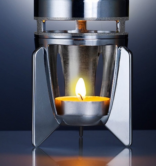 Mathmos Fireflow Zilver Waxinelicht Lavalamp - Geel met Oranje Lava