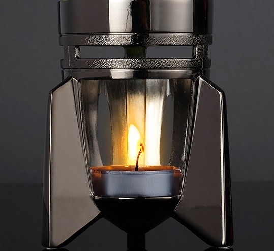 Mathmos Fireflow Zwart Waxinelicht Lavalamp - Helder met Donkerpaarse lava