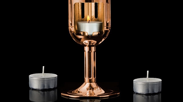 Mathmos Pod+ Koper Waxinelicht Lavalamp - Roze met Gele lava