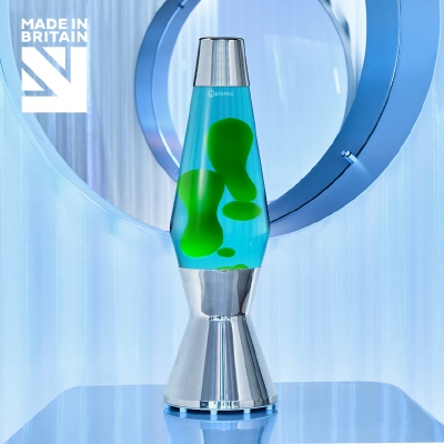 Mathmos Astro Zilver - Blauw met Groene lava
