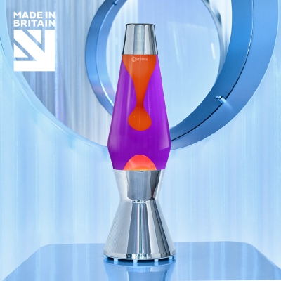 Mathmos Astro Zilver - Violet met Oranje lava