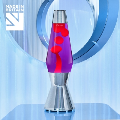 Mathmos Astro Zilver - Violet met Rode lava