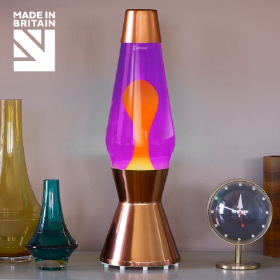 Mathmos Astro Koper - Violet met Oranje lava