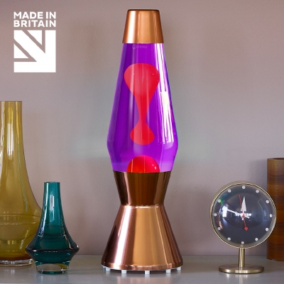 Mathmos Astro Koper - Violet met Rode lava