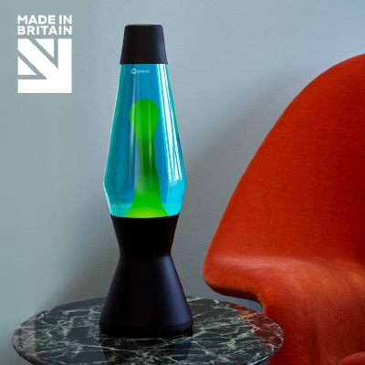 Mathmos Astro Zwart - Blauw met Groene lava