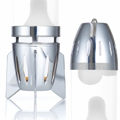 Nieuwe voet en kap voor Fireflow lavalamp Zilver