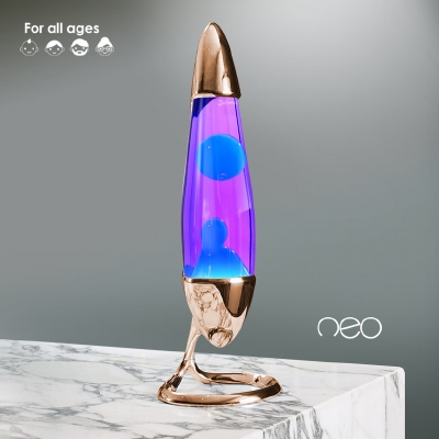 Mathmos Neo Koper - Violet met Turquoise lava