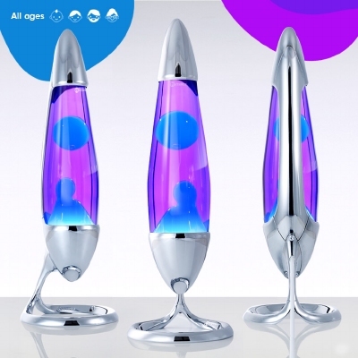 Mathmos Neo Zilver - Violet met Turquoise lava