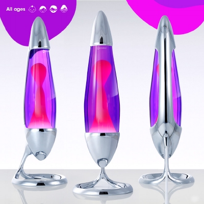 Mathmos Neo Zilver - Violet met Roze lava