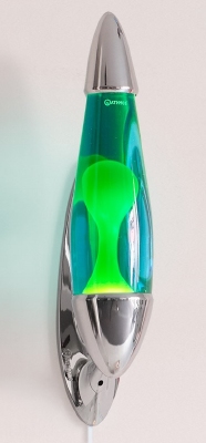 Mathmos Neo Muur lavalamp Zilver - Blauw met Groene lava
