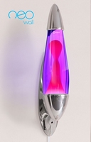 Mathmos Neo Muur lavalamp Zilver - Violet met Roze lava