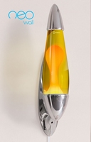 Mathmos Neo Muur lavalamp Zilver - Geel met Oranje lava