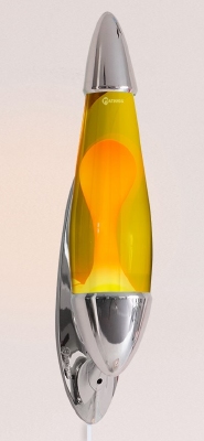 Mathmos Neo Muur lavalamp Zilver - Geel met Oranje lava