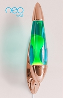 Mathmos Neo Muur lavalamp Koper - Blauw met Groene lava