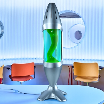 Mathmos iO 78cm hoge lavalamp Zilver - Blauw met Groene lava