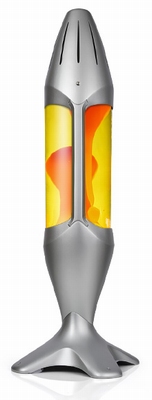 Mathmos iO 78cm hoge lavalamp Zilver - Geel met Oranje lava