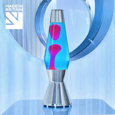 Mathmos Astro Zilver - Blauw met Roze lava