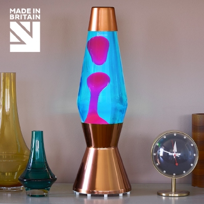Mathmos Astro Koper - Blauw met Roze lava