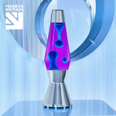Mathmos Astro Zilver - Violet met Turquoise lava